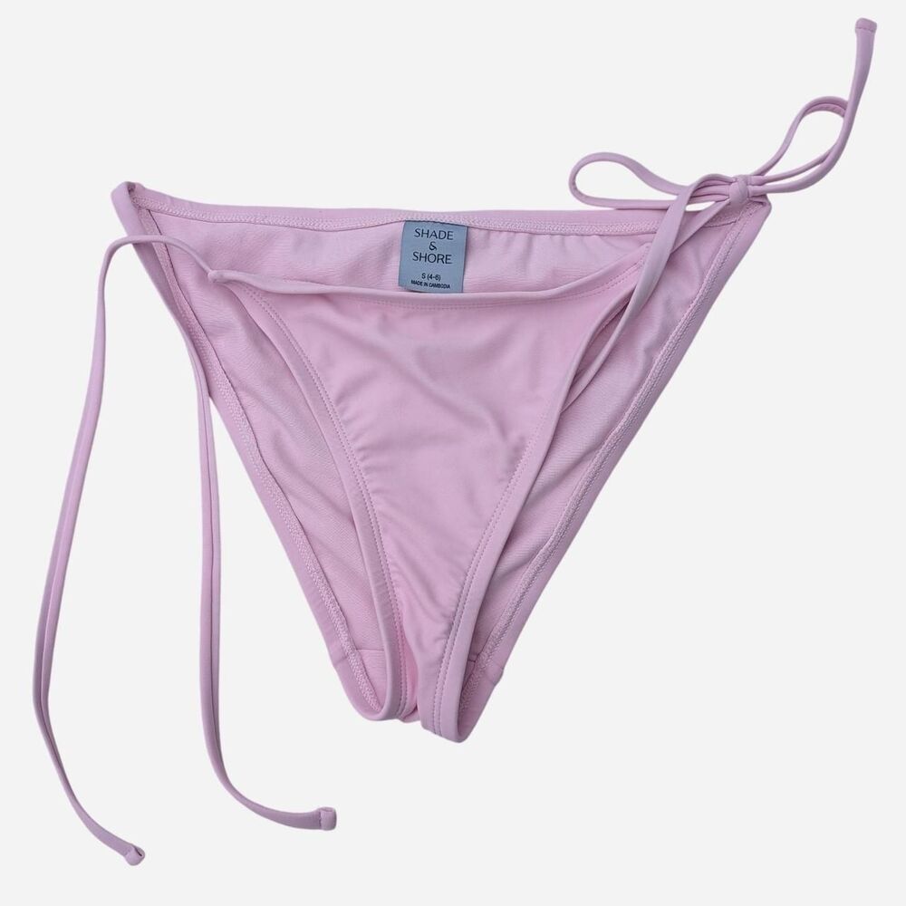 Shade-shore Women Adjustable Cheeky Cut Barbiecore Pink Bikini bottoms S